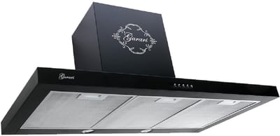 GURARI Wandafzuigkap GCH F 461 BL 7 N+Koolfilter, Afzuigkap 70 cm, zwart, 1000m³/h