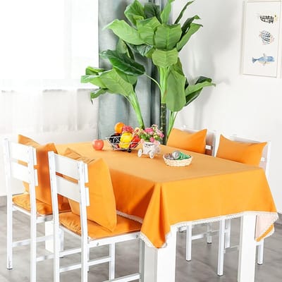 Tafellaken Keuken - Tafelkleed Rechthoek - Eetkamer Beschermen - Katoen Linnen Mix - 140x180cm - Oranje
