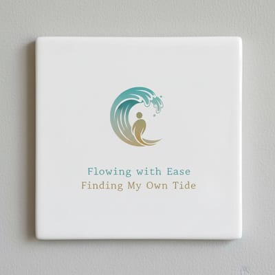 Flowing with Ease – Inspirerende Golf Quote Keramische Tegel 15 × 15 cm | Mindfulness & Zen Woondecoratie