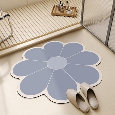 Kleine en Verse Bloemen Badkamer Antislip Mat Badkamer Wastafel Wastafel Waterabsorberende Vloermat Toilet Deur Diatomeeënaarde Vloermat 60 * 60cm