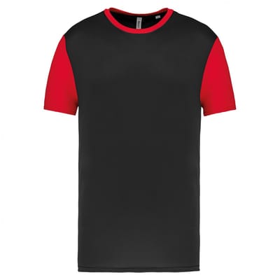 Tweekleurig herenshirt jersey met korte mouwen 'Proact' Black/Red - S