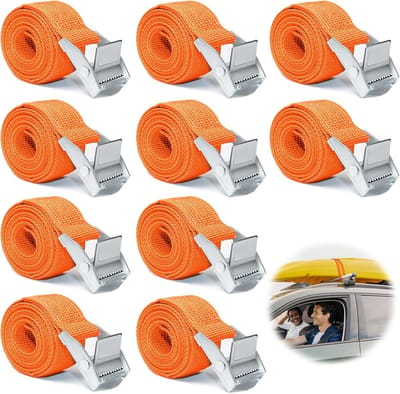 Verstelbare Spanbanden 1 m - 10 Stuks, Oranje - Perfect voor Fietsendrager en Bagage