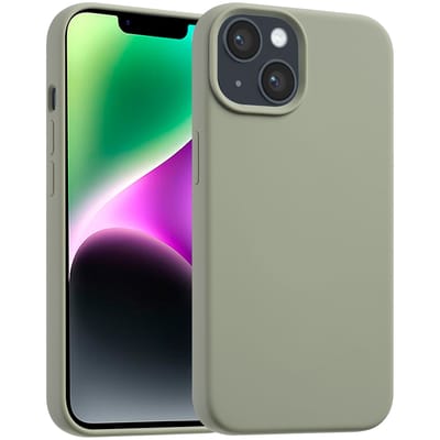 Accezz Hoesje - Geschikt voor Apple iPhone 14 / 13 - Liquid Silicone Backcover geschikt voor MagSafe - Cooper Green