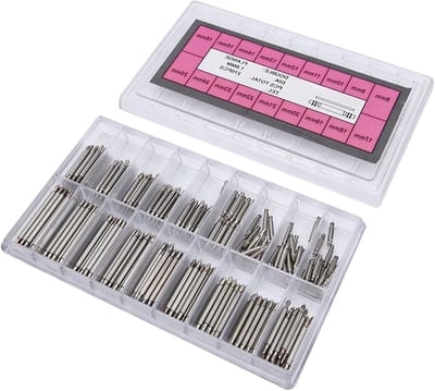 Set van 270 Professionele Dubbelkopige Veerpen voor Horlogeband Reparatie - Diverse Maten, Metaal, Link Pins