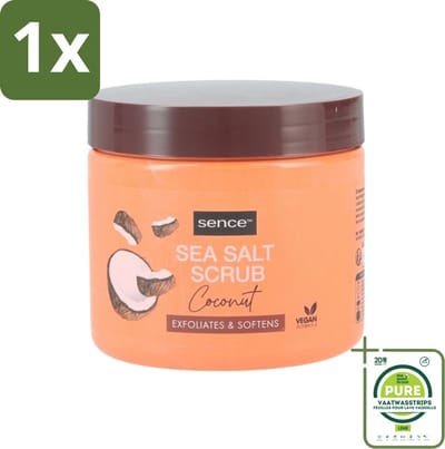 1 x Sence - Coconut - Bodyscrub - Verzorgend - 500 g - Bodyscrub - Kokos - Huid Verzorging - Exfolieer - Zeezout