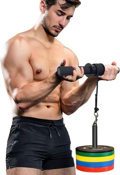 Wrist Roller Trainer voor onderarm en pols, Hand- en polstrainer voor spierkracht, Fitnessaccessoire voor thuis en buitengebruik