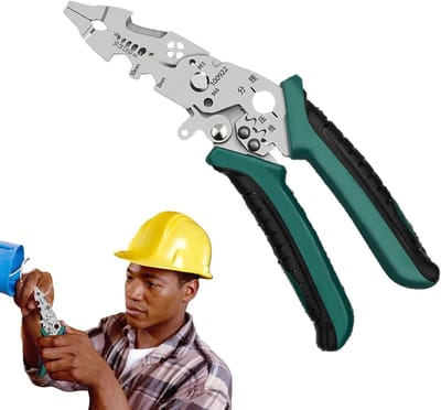 Draadstripper Krimptang - Multifunctioneel Gereedschap - Elektrisch Werk - Ergonomisch Handvat - 18-21 cm - Grijs