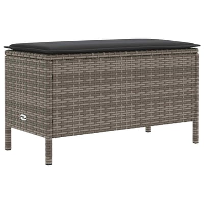 vidaXL - Tuin - Voetenbank - Grijs - en - Donkergrijs - 80 - x - 38 - x - 45 - cm - PE - Riet