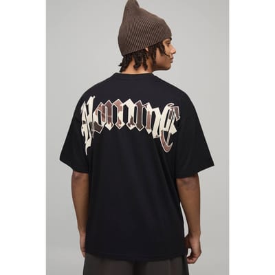 Oversized T-shirt Met Koeienprint Applicatie | Black | Size XS