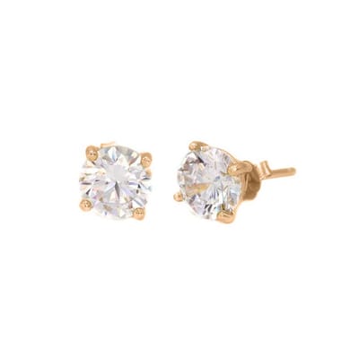 Karma Oorbellen Round Zirconia 5 mm Rosé