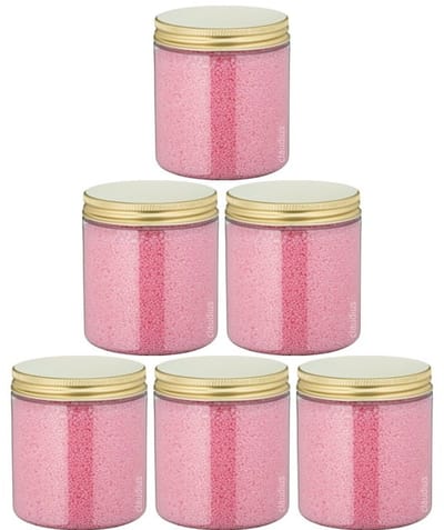 Badkaviaar Rozen - 200 gram - Pot met gouden deksel - set van 6 stuks - bad parels voor in bad