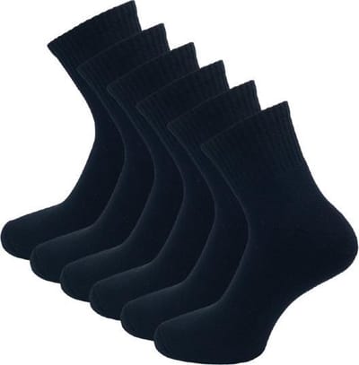 6 paar Badstof Quarter Sneakersokken - SQOTTON - Zwart - Maat 35-38
