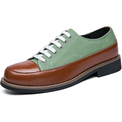 Chaussures en Cuir pour Hommes Décontractées à Lacets de Haute Qualité Chaussures à Plateforme d'Affaires Classiques à Talon Bas Cuir Premium Luxueuses Chaussures Oxford 39 vert