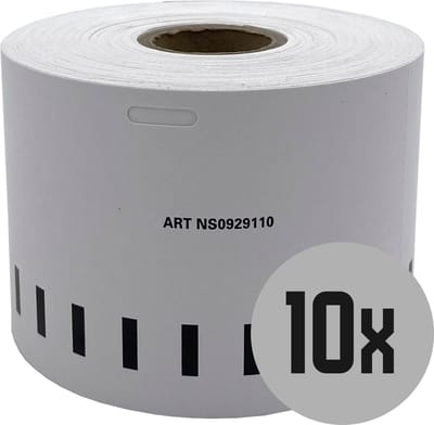 DULA Dymo Compatible labels - Wit - S0929110 - Grote naambadgekaartjes - Niet klevend - 10 rollen - 62 x 106 mm - 250 labels per rol