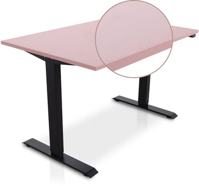 Lineaflex MRC EASY Zit-Sta Bureau – Elektrisch Verstelbaar – 120x80 cm – Blad Dusty Rose – Zwart Frame – Inclusief Stekkerdoos & Kabelklemmen