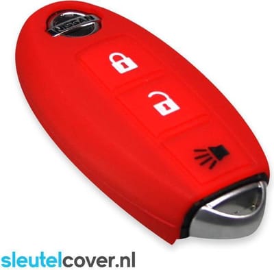 Autosleutel Hoesje geschikt voor Nissan - SleutelCover - Silicone Autosleutel Cover - Sleutelhoesje Rood