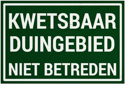 Kwetsbaar duingebied niet betreden bord | Sign Again materiaal | 18 x 12 cm
