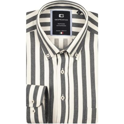 Giordano Overhemd Brando Soft Brushed Satin Stripe Button-Down Navy / male