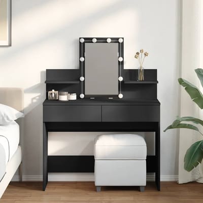 vidaXL - Kaptafel - met - LED-verlichting - 100x40x130 - cm - zwart