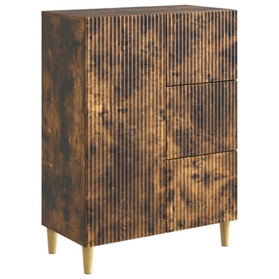 vidaXL - Dressoir - met - lade - Gerookt - eiken - 66 - x - 34,5 - x - 90 - cm - Bewerkt - hout