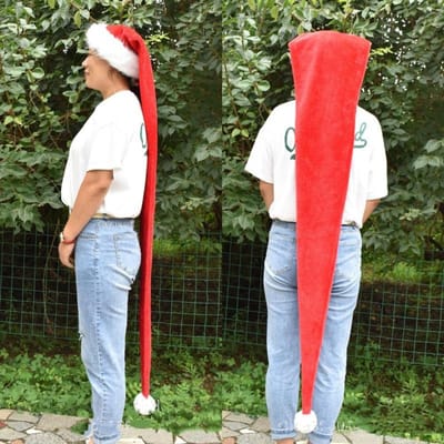Chapeau de Noël de Père Noël Super Long Étendu Enfants Adultes Chapeau de Noël Cadeaux Festival Nouvel An Fournitures d'Accessoires de Fête 150cm