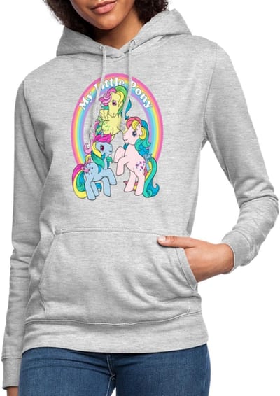 My Little Pony Retro Kleurige Ponys Met Regenboog Hoodie Dames