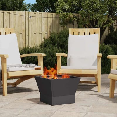 vidaXL - Vuurkom - Zwart - 40 - x - 40 - x - 35 - cm - weervast - staal