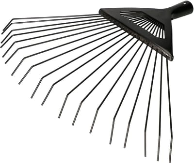 KOTARBAU® Bladhark, Staal, 43 cm, Bladbezem, Stevige Hark,Tuinhark, Gazonhark, voor Bladeren Gras Tuin, Ergonomisch Tuingereedschap, Zwart