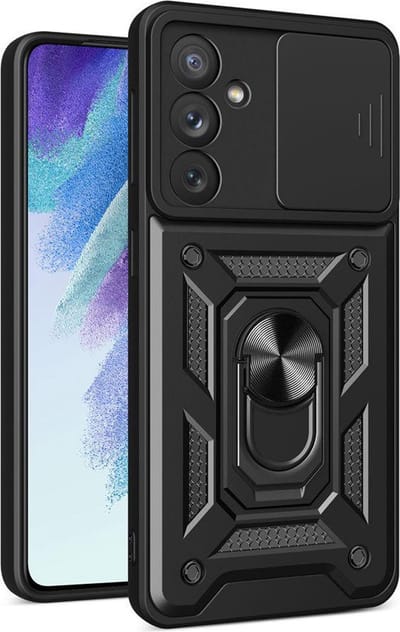 MobyDefend Hoesje - Geschikt voor Samsung Galaxy A54 - Pantsercase Met Draaibare Ring - Zwart