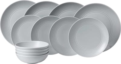 Gordon Ramsay Serviesset Maze Light Grey 12-Delig