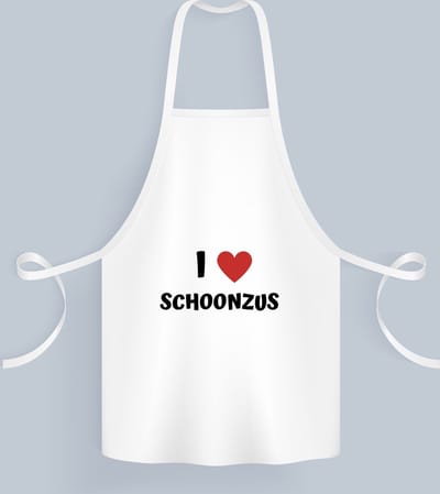 Akyol - i love schoonzus Keukenschort - Zus - de liefste schoonzus - verjaardag - cadeautje voor zus - zus artikelen - kado - geschenk - 82 bij 71 cm