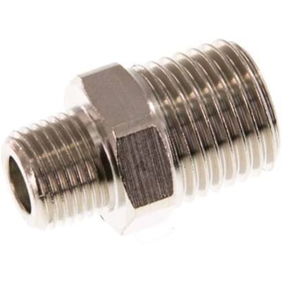 R 1/4'' x R 1/8'' Vernikkeld Messing Borstnippel 16 Bar [10 Stuks]