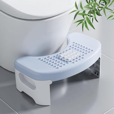 Opvouwbare Toiletkruk voor Volwassenen - 17,5 cm Antislip Voetensteun voor Betere Zithouding