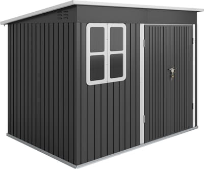 Fietsberging - Fietsenhok - Stalling - Tuinschuur - Huis - Overdekt - Donkergrijs - Scooter - Fiets