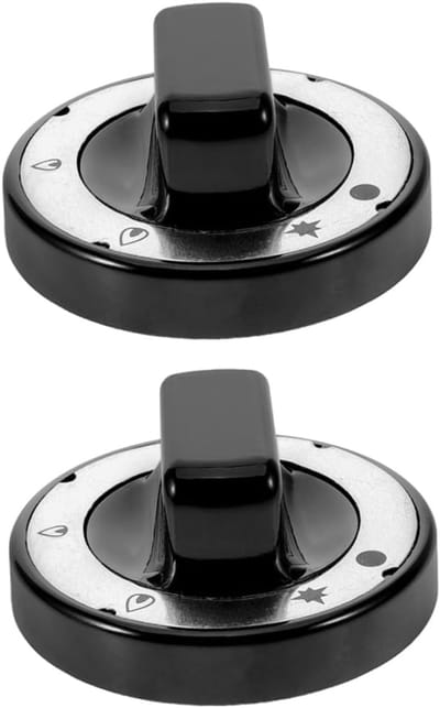 Keuken Knoppen - Oven Knoppen - Koken Instellen - Hoge Temperatuur Bestendig - 7 cm Diameter - Zwart