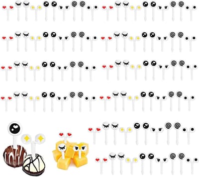 100 stuks Cartoon Eetstokjes voor Kinderen - Fruitvorkjes voor Feestjes - Herbruikbare Tandenstokers - Dessertdecoratie