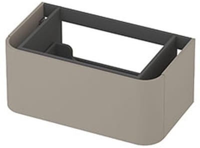 INK - Afgeronde Onderkast Gelakt 1 Lade Softclose Tbv Grepen - 800x450x350 Mm - Mat Creme Cotton