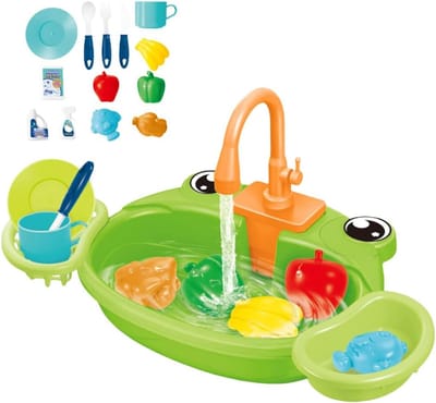 Keuken Speelgoed - Vaatwasser Speelset - Rollenspel Kinderen - Watercirculatie Functie - One Size - Groen