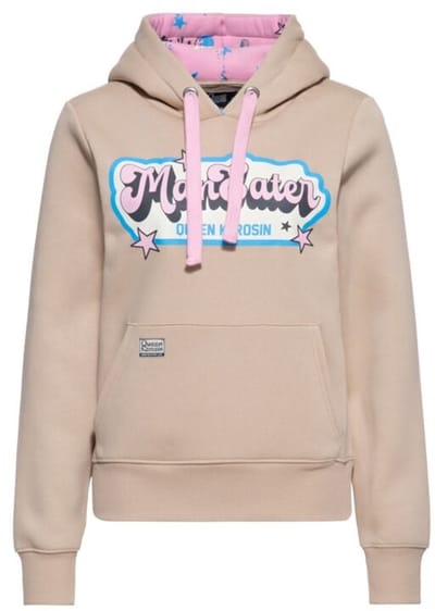 Queen Kerosin Man Eater Hoodie Dames Trui met capuchon - beige - XL