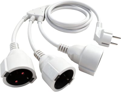 Dubbele Stopcontact Adapter met 3-voudige Schuko Uitgangen - 4000W - Verlengstuk voor Thuis en Kantoor