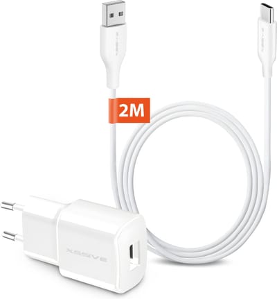 USB Oplader met USB-A naar USB-C Kabel 2 Meter - Universeel voor o.a Telefoon, Controller, Powerbank, Wifi Camera