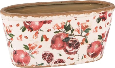 Dekoratief | Bloempot ovaal 'Pomegranate', keramiek, 23x11x11cm | A250354