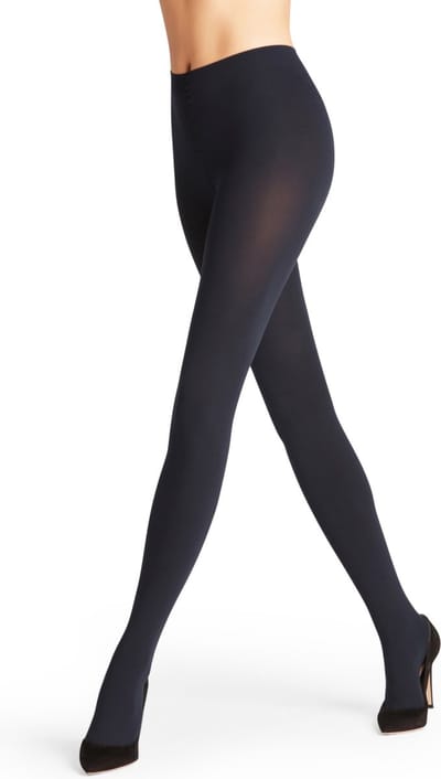 FALKE Warm Deluxe eenkleurig materiaal ondoorzichtig 80 DEN panty dames blauw - maat S