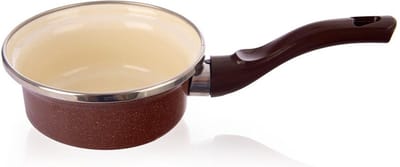 Steelpan Geëmailleerde BROWN 12 cm, 350 ml - Sauspan - Kookpan - Kookpot - Soeppan