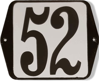 Huisnummer standaard nummer 52