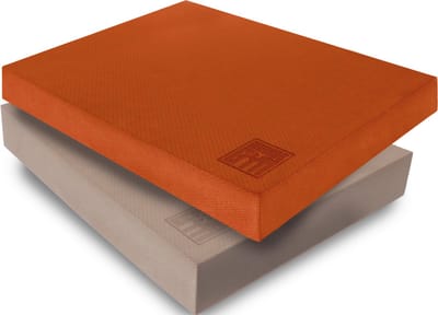 Orange Gym Balanskussen Volwassenen & Kinderen, Balance Board 2 Pack – 38 x 32.5 x 6 cm - Oranje & Taupe - Balanstrainer - Twisttrainer - Balans Wiebel bord - Balansplank - Fitness Focus Training Stabiliteit - Kerntraining - Yoga, Pilates, Fitness