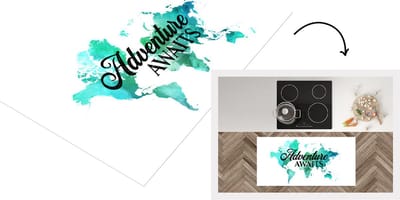 Keukenloper - Loper keuken - Kaart - Wereld - Quote - Groen - 120x60 cm - Keukenloper vinyl