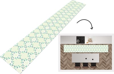 Keukenloper - Loper keuken - Groen - Blauw - Bloem - Design - 300x50 cm - Keukenloper vinyl