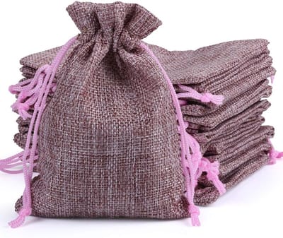 24 Jute Tassen Oud Roze voor Adventskalenders - Natuurlijke Cadeautassen van Stof - 10 x 14 cm, Herbruikbare Jute Tassen, Milieuvriendelijk Geschenkverpakking