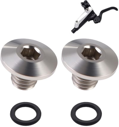 Dailygoods- Fietsontluchtingsschroeven 2 stuks - M5 x 10 mm - TC4-titaniumlegering - O-ringafdichting - Compatibel met Shimano XT/SLX/Zee/Deore LX - Hoge sterkte en corrosiebestendigheid - Ontluchtingsschroeven